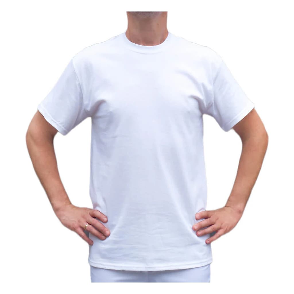 White Cotton T-Shirt, Short Sleeve