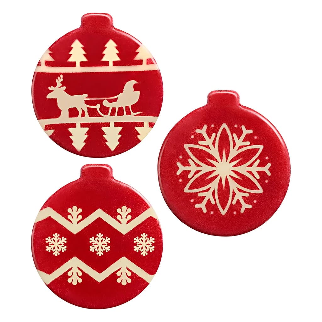 Chocolate Red Christmas Bauble Decorations, 30 mm (189 pc)