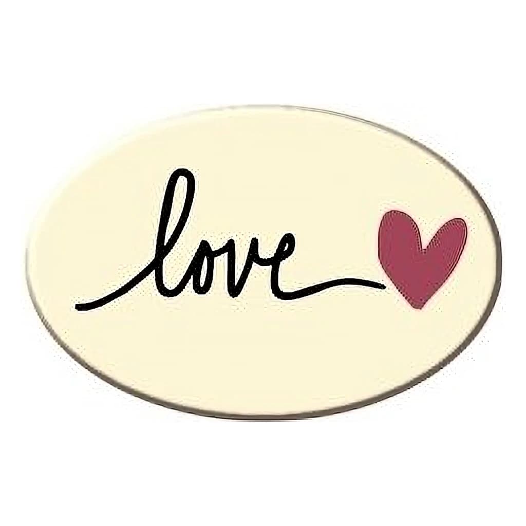 Chocolate 'Love' Oval Plaque, 30 × 20 mm (140 pc)