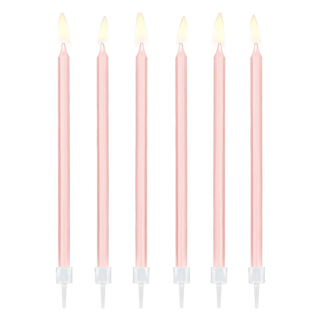 Birthday Candles Plain Light Pink 14 cm (12 pc)