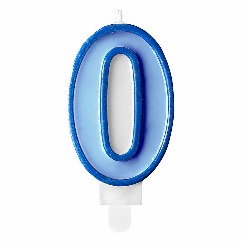 Birthday Number Candle 7 cm – Blue & Pink