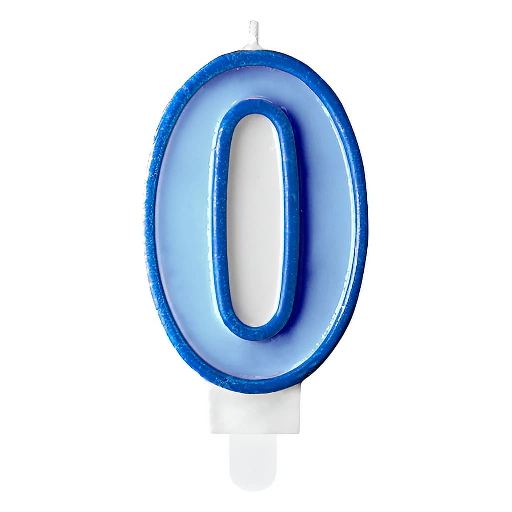 Birthday Number Candle 7 cm – Blue & Pink
