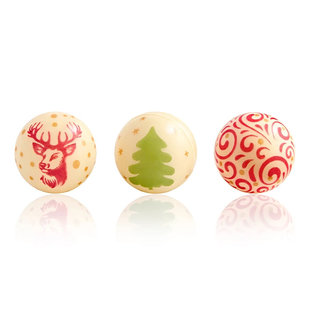 Chocolate Christmas Baubles 3D 24 mm (112 pc)