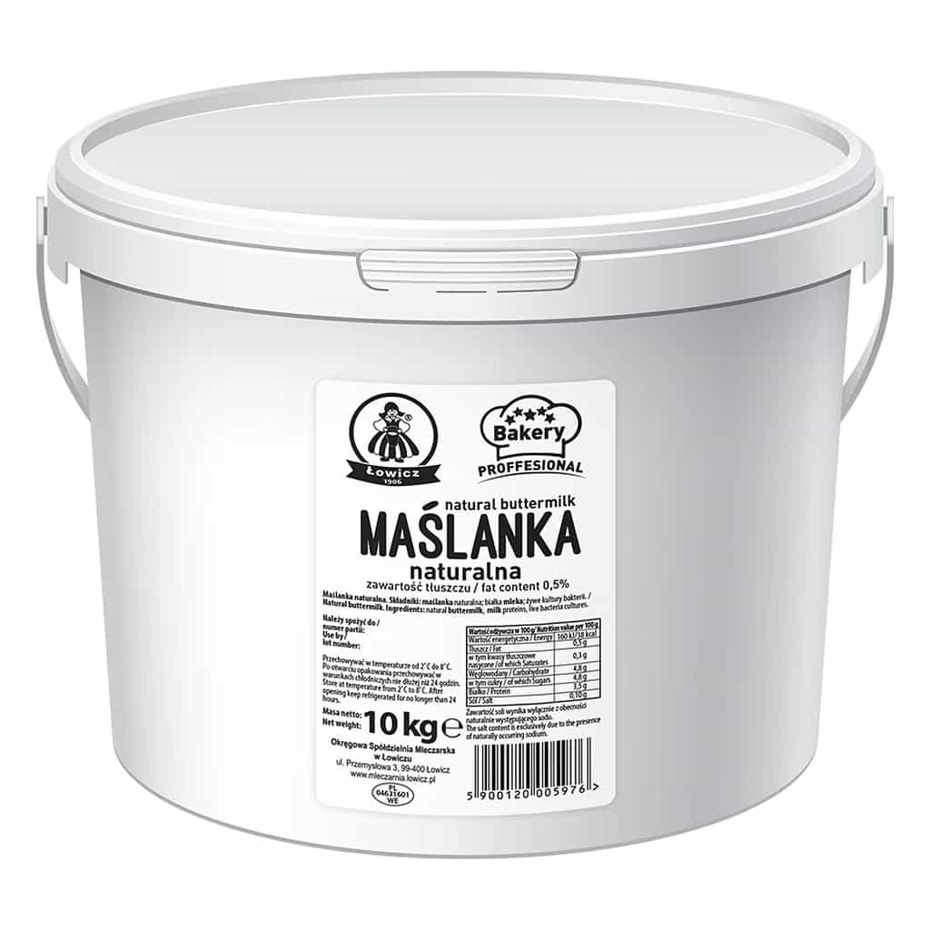Natural Buttermilk Łowicz 0.5% 10 kg