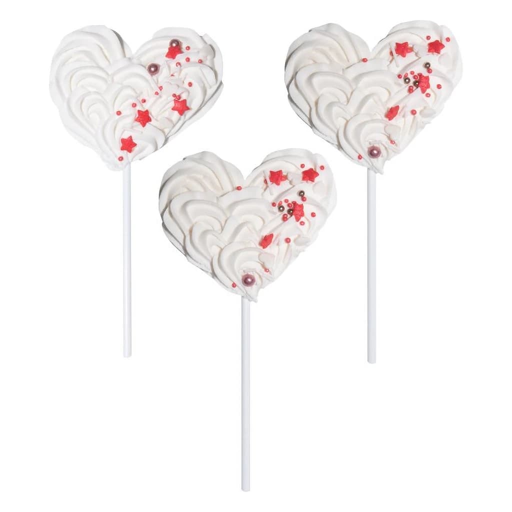 White Heart-Shaped Meringues (3 pc)