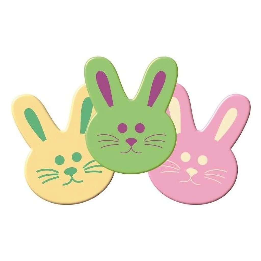 Chocolate Easter Rabbit Face Decorations, Mixed Colours (140 pcs)