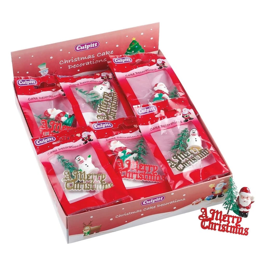 Culpitt Assorted Christmas Cake Toppers (30 pc)