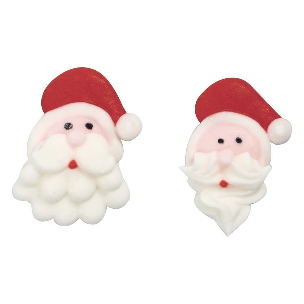 Santa Heads Sugar Piping 35 mm (196 pc)