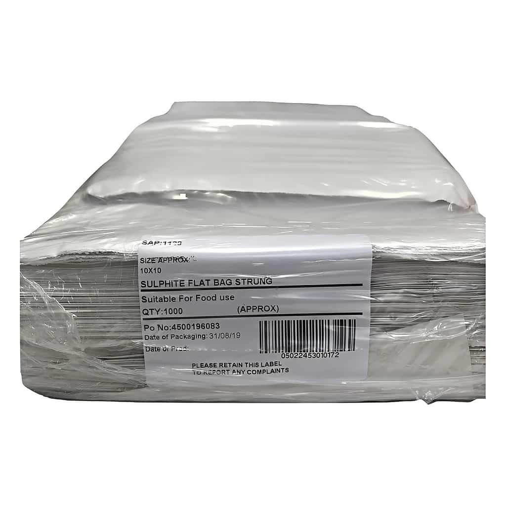 White Sulphite Paper Bags Strung 10 × 10 in (1000 pk)