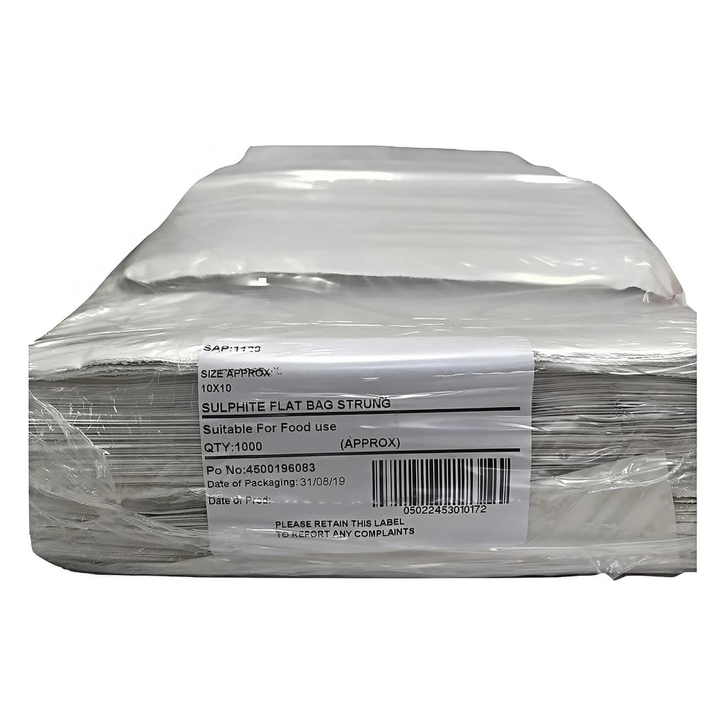 White Sulphite Paper Bags Strung 10 × 10 in (1000 pk)