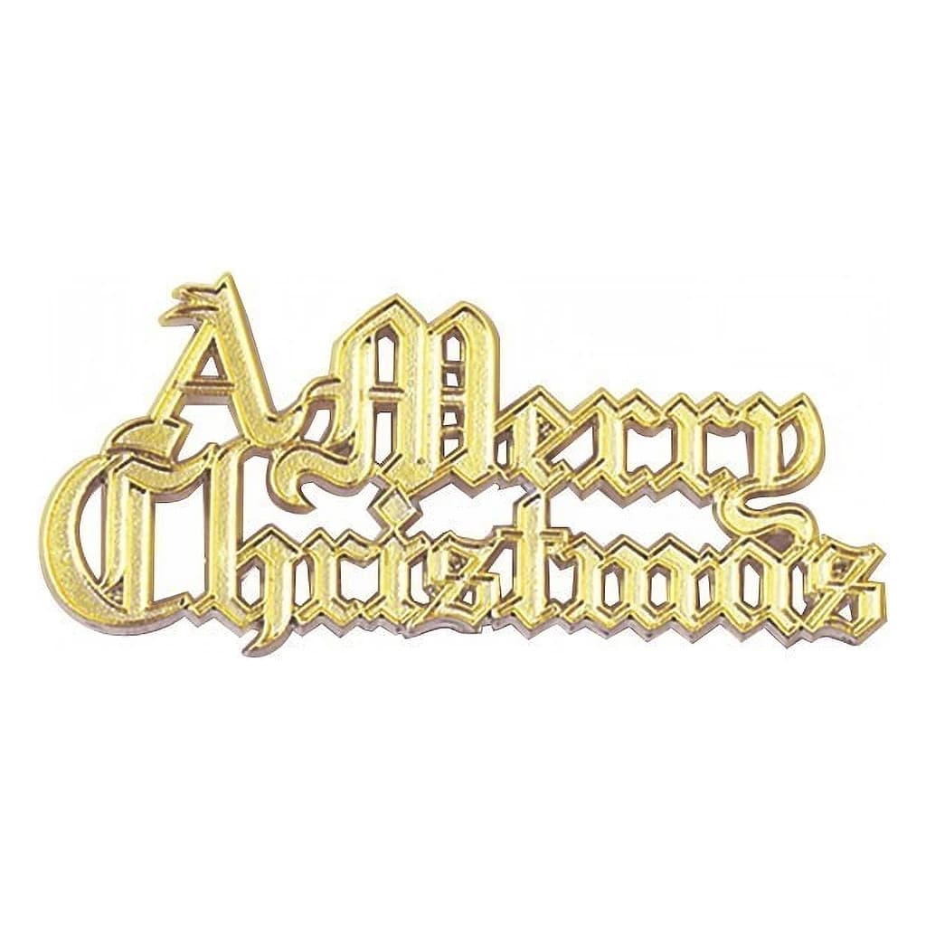 Cake Motto "A Merry Christmas" Gold 76 mm