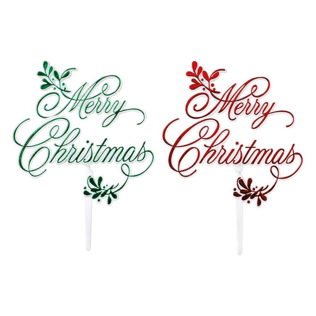 Cake Pick "Merry Christmas" Mistletoe 90 × 85 mm (24 pc)