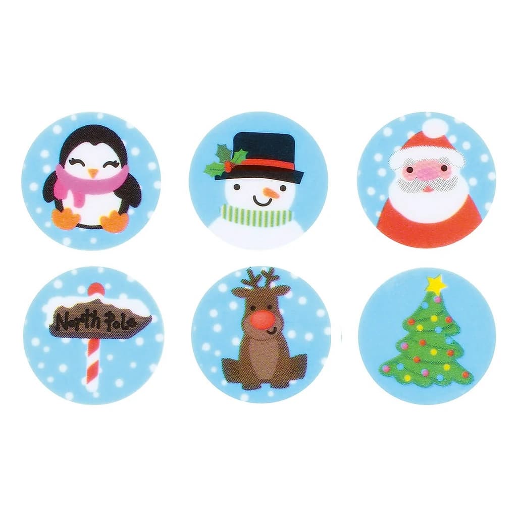Printed Sugar Edible Toppers – Christmas Collection (144 pc)
