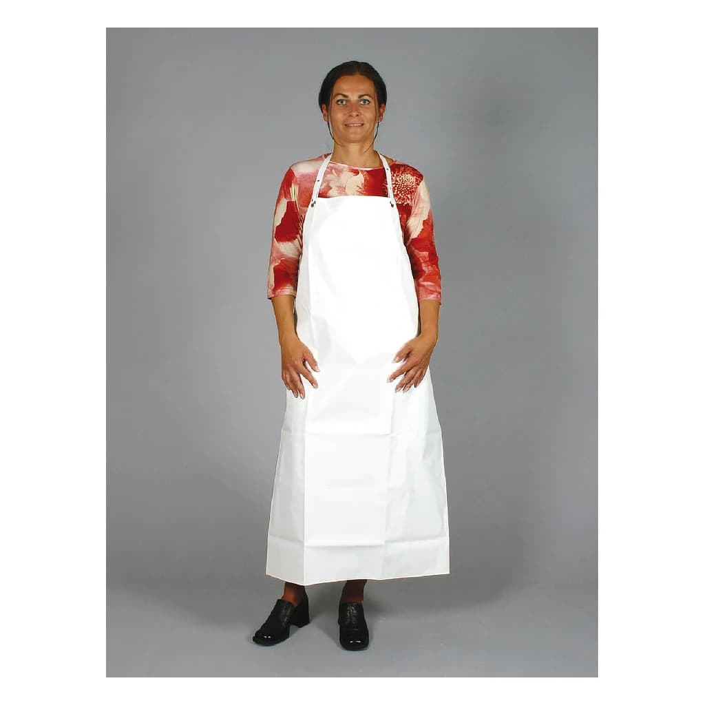 PVC Bib Apron White 1200 × 1000 mm