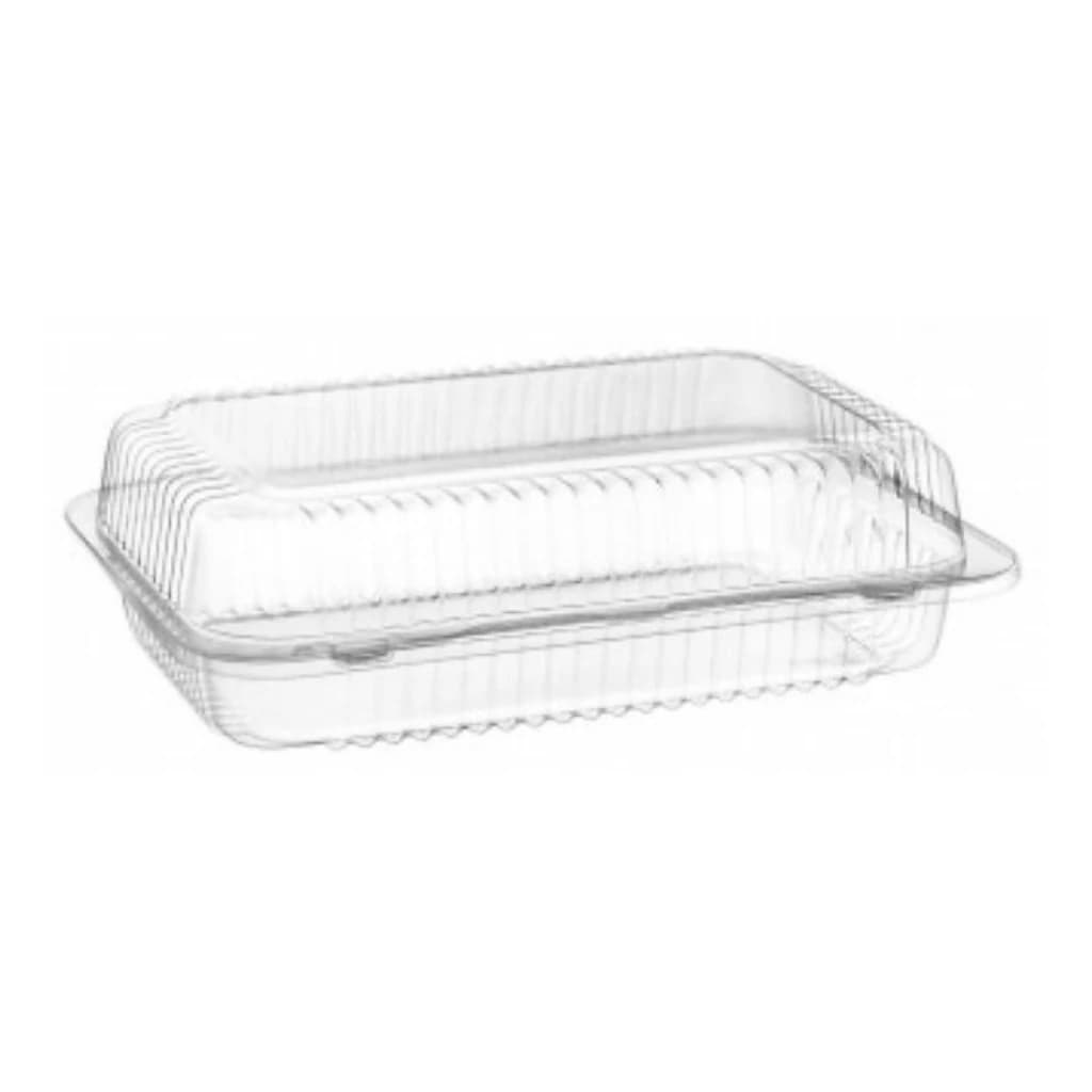 Cake Container Hinged Lid Brown Base Clear Lid 360 pcs
