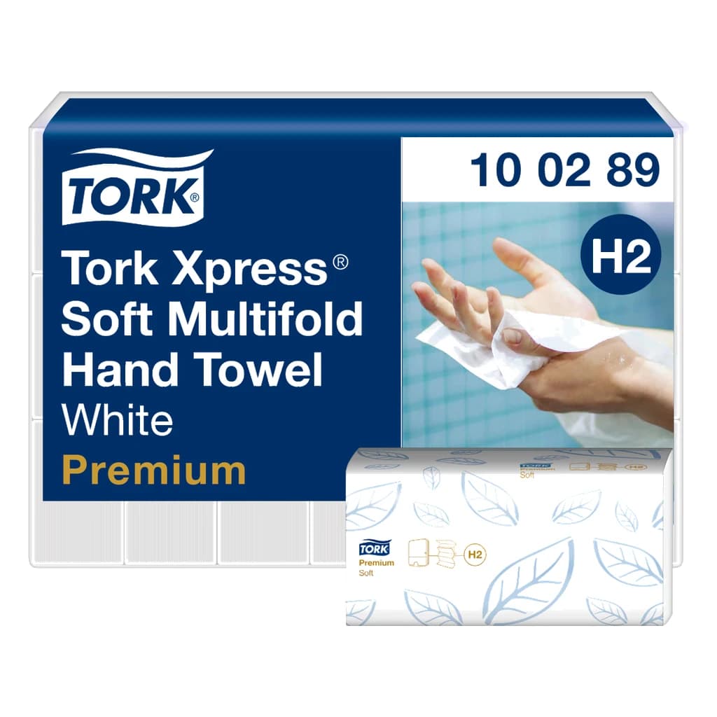 Tork Xpress H2 2-Ply Premium Hand Towels White 21 x 150