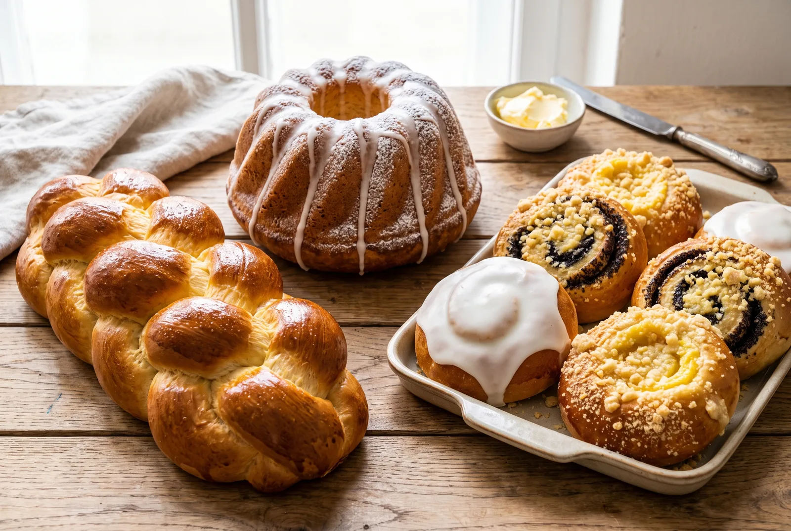 Chałka, babka drożdżowa and drożdżówki — Polish enriched yeast bakes