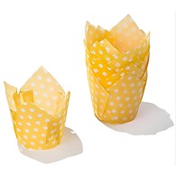 Tulip Muffin Case yellow with white dots TV5P02 72x50 mm (120 pc)