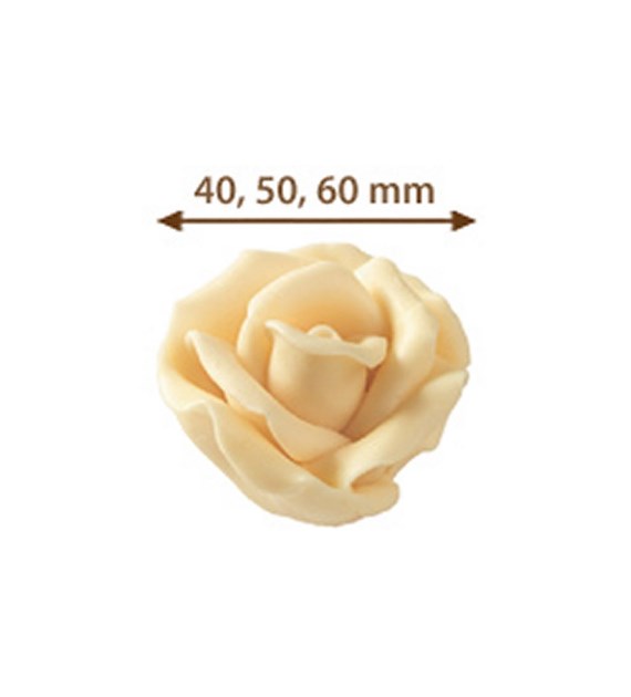 Choc. Decor. Rose white 40 mm (30 pc)