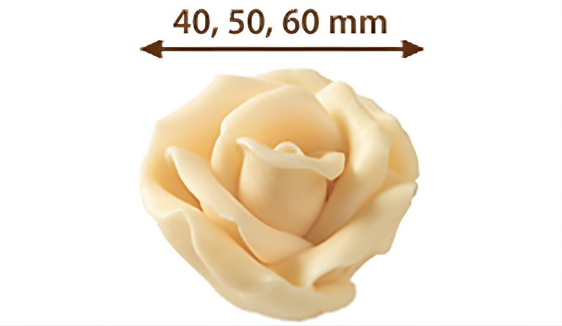 Choc. Decor. Rose white 40 mm (30 pc)