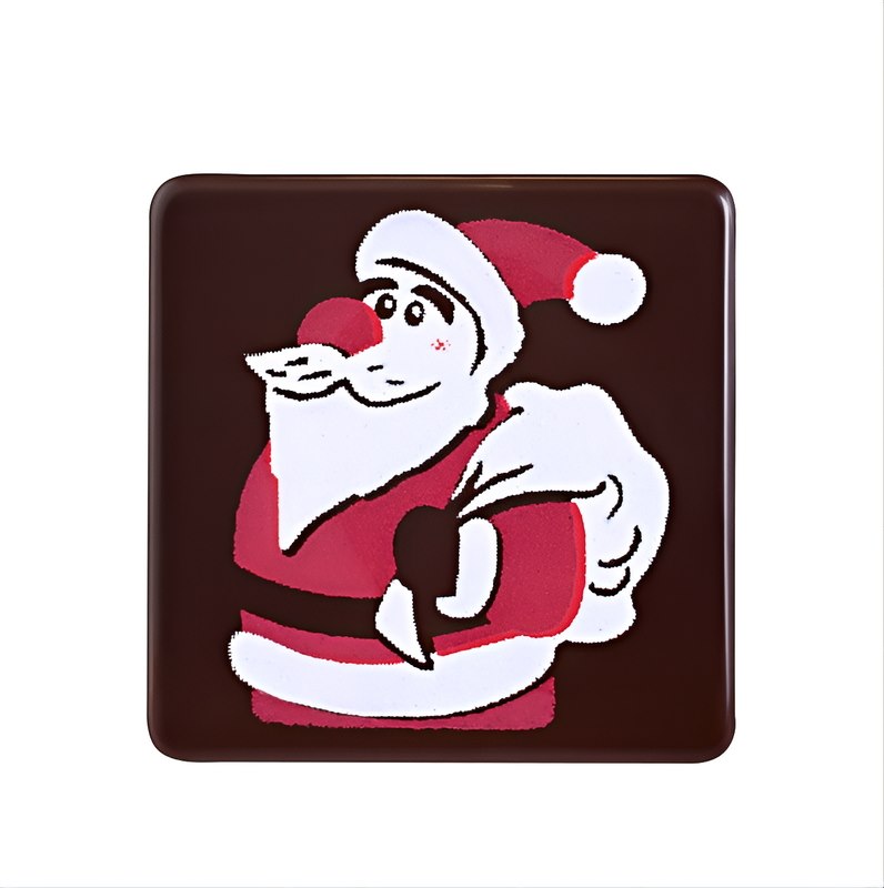 Choc. Decor. Christmas Santa 30x30 mm (144 pc)