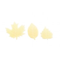 Choc. Decor. Leaves white set 30x45 mm (216 pc)