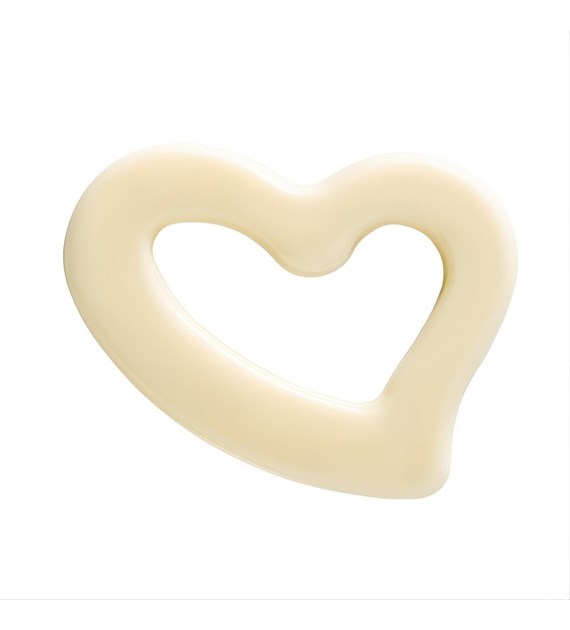 Choc. Decor. Open Heart White 35×50 mm (120 pc)