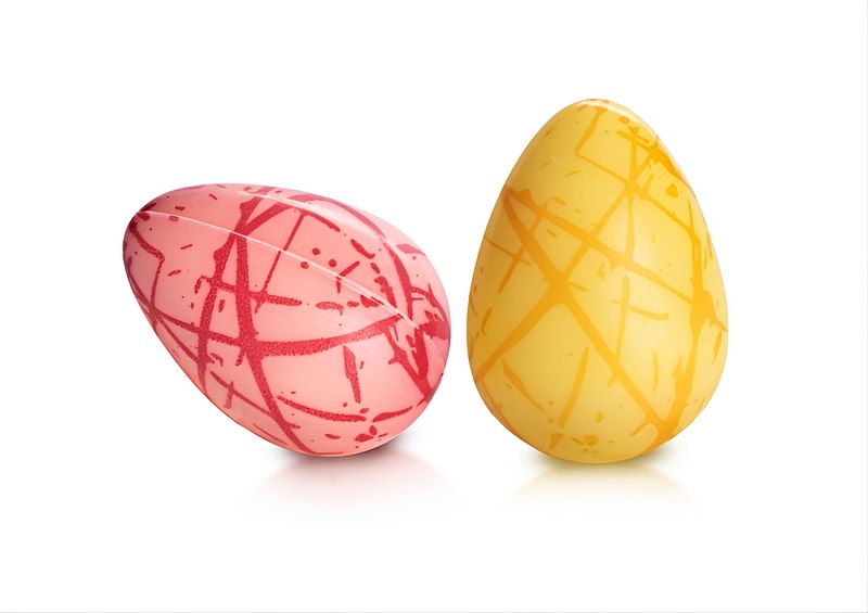 Choc. Decor. Easter Hollow Eggs Stripes set 25x36 mm (96 pc)