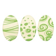 Choc. Decor. Easter Eggs green set 24x40 mm (165 pc)