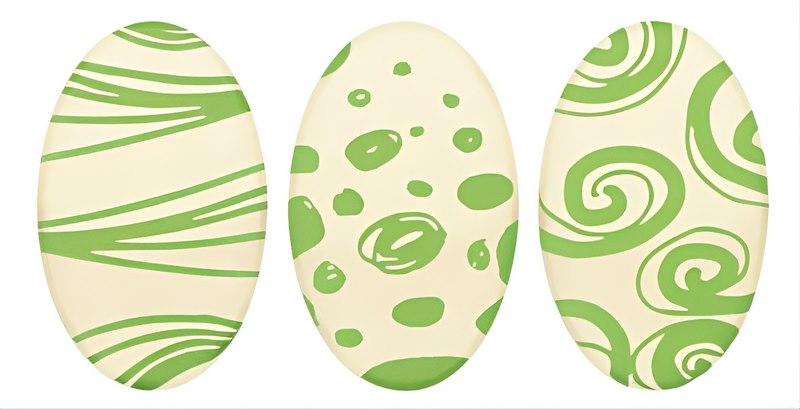 Choc. Decor. Easter Eggs green set 24x40 mm (165 pc)