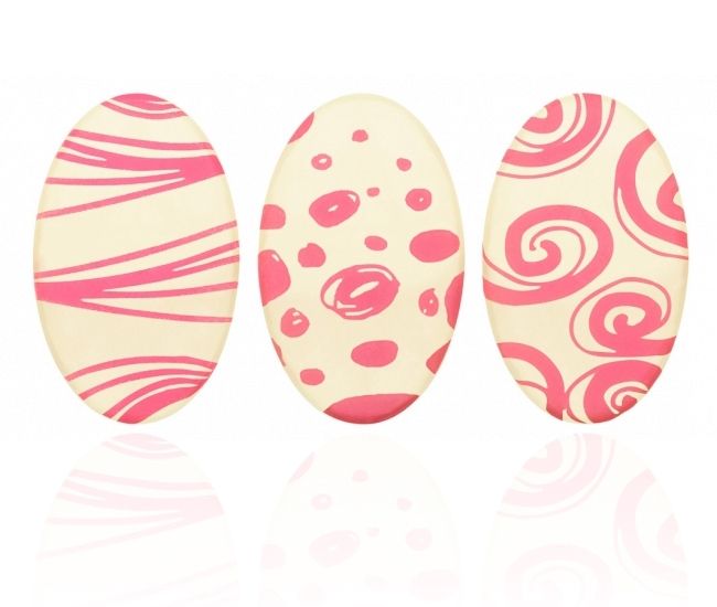 Choc. Decor. Easter Eggs pink set 24x40 mm (165 pc)