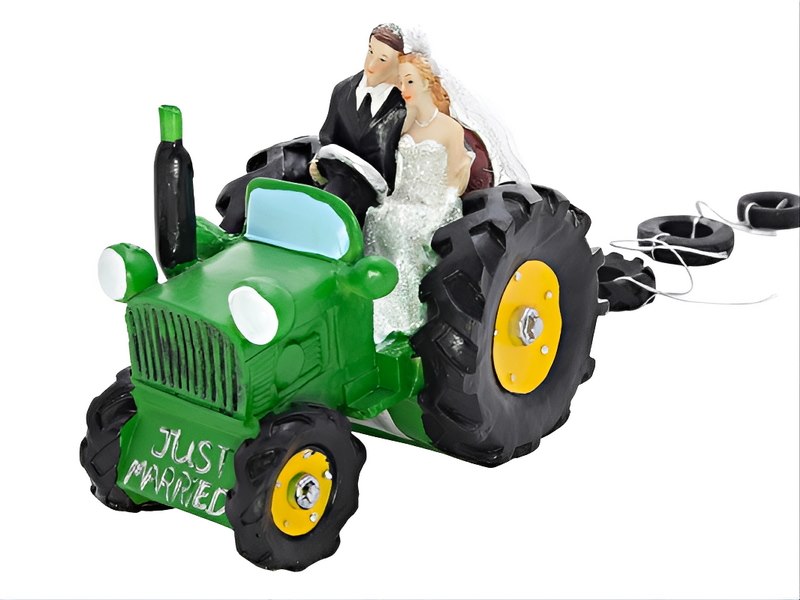 Fig. Newly-Weds in a Tractor 11 cm