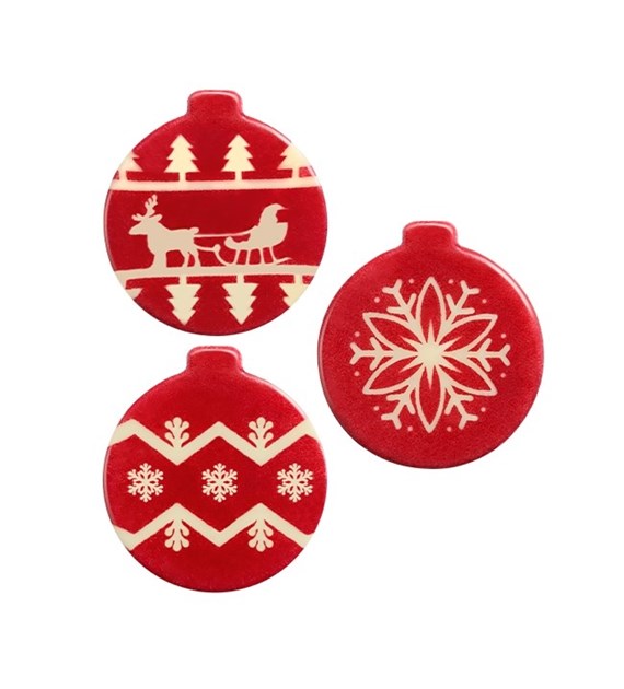 Choc. Decor. Red Christmas Baubles 30 mm (189 pc)