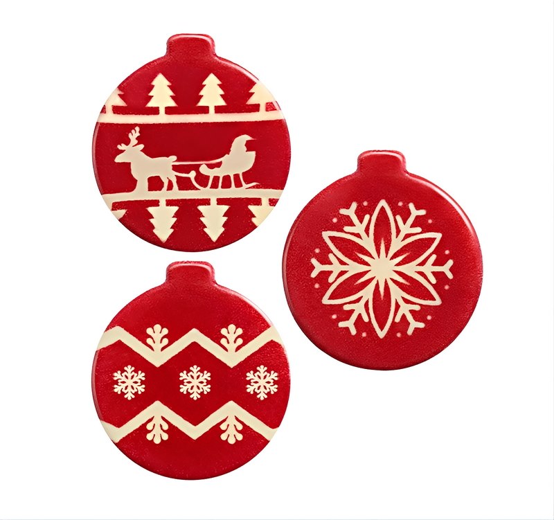 Choc. Decor. Red Christmas Baubles 30 mm (189 pc)