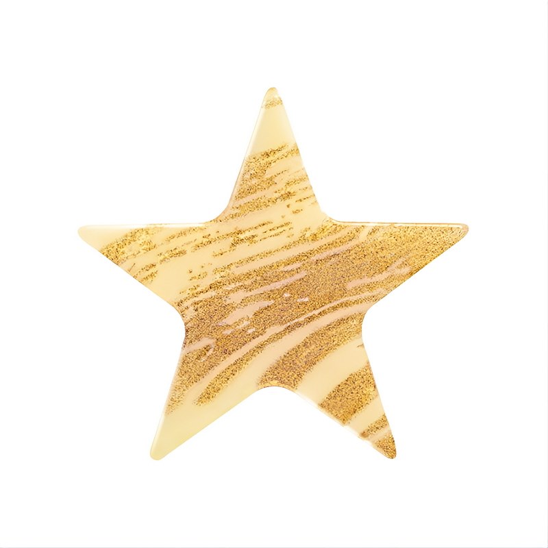 Choc. Decor. Star white - gold 37 mm (288 pc)