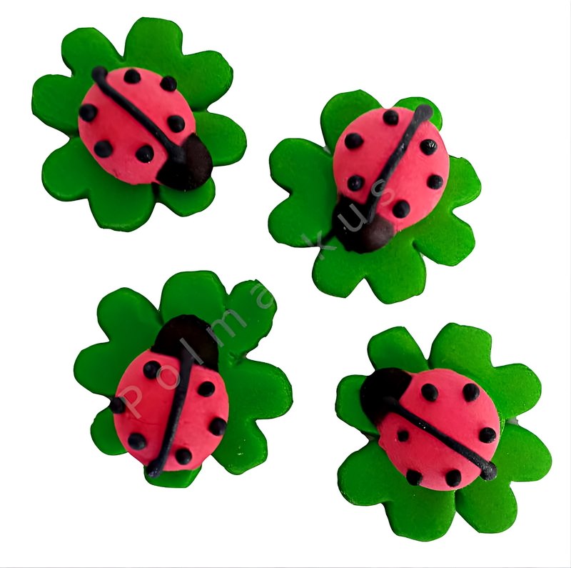 Cake sugar figurine Ladybug for a birthday, width 2.8 cm, pack of 50 pcs. 073