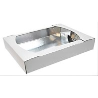 Folding cake box 35x20x5 cm, white, fat-resistant, pack of 100 pcs.