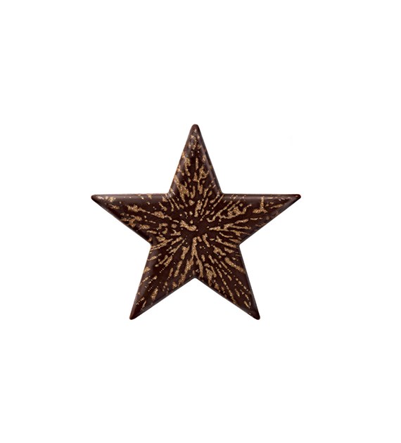 Choc. Decor. Golden dark chocolate star 37 mm (288 pcs)