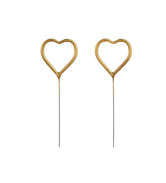 Sparklers Heart, gold, 16.5cm (2 pc)