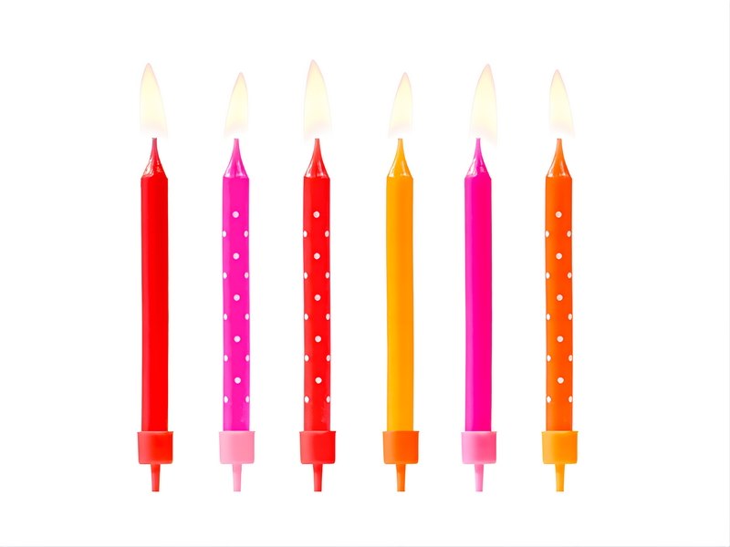 Birthday candles Colourful, mix, 6.5cm (6 pc)