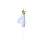 Birthday candle Number 4, light blue,9.5cm (1 pc)