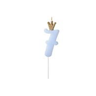 Birthday candle Number 7, light blue,9.5cm (1 pc)