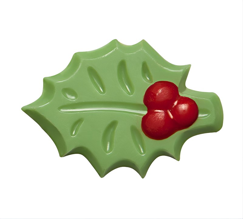 Choc. Decor. Christmas Holly Leaf green 42 mm (240 pc)