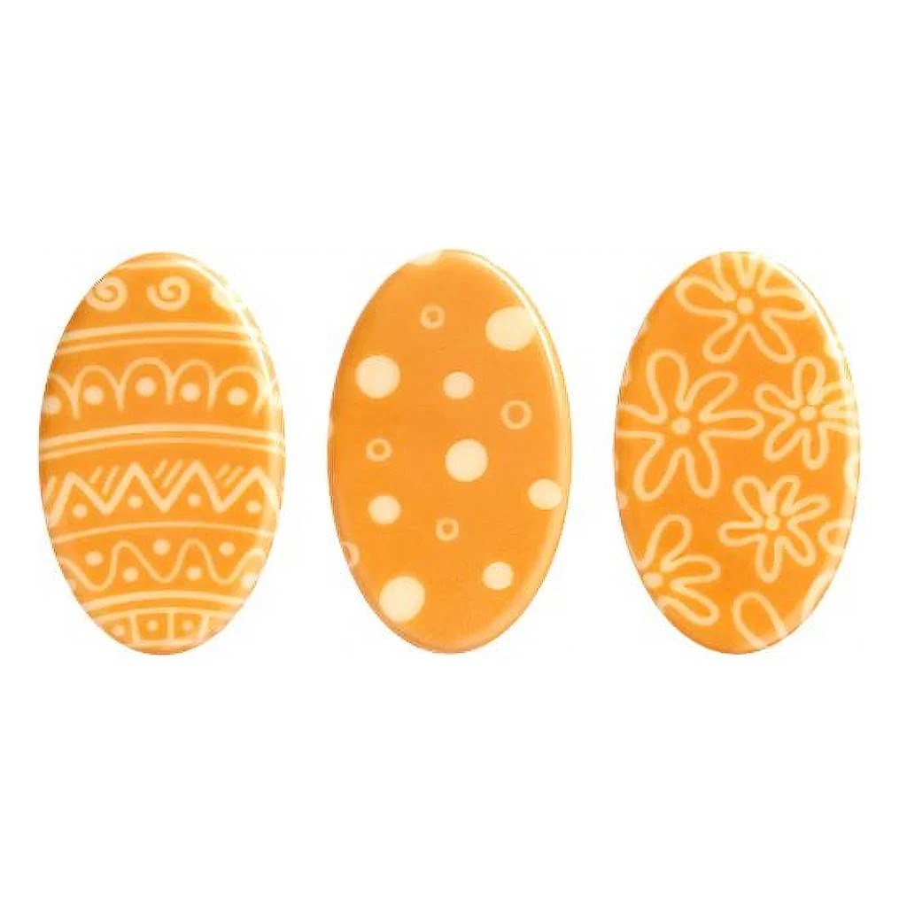 Choc. Decor. Easter eggs Orange (165 pcs) 24×40 mm