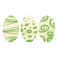 Choc. Decor. Easter eggs Green (165 pcs) 24×40 mm