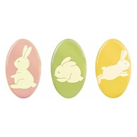 Choc. Decor. Colorful bunnies 24 x 40 mm (165 pc)