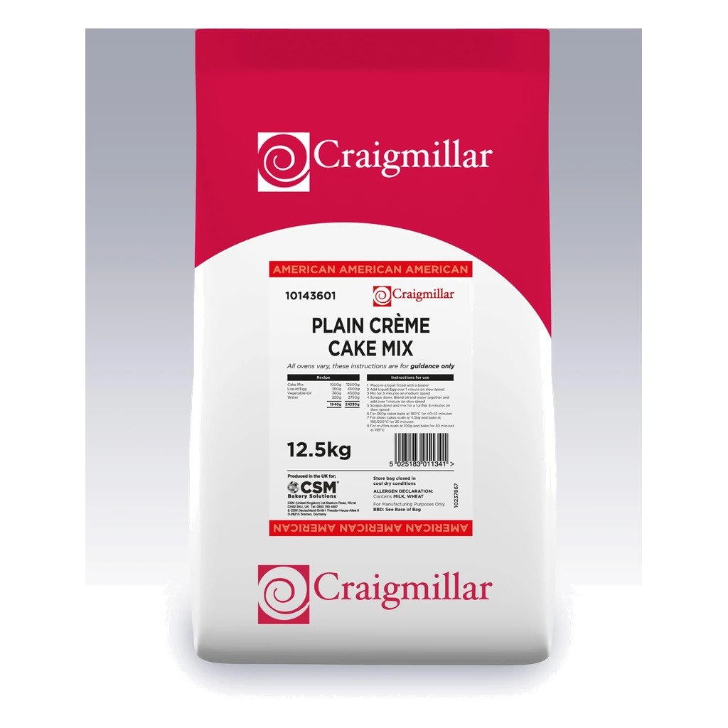 Craigmillar Plain Crème Cake Mix 12.5 kg