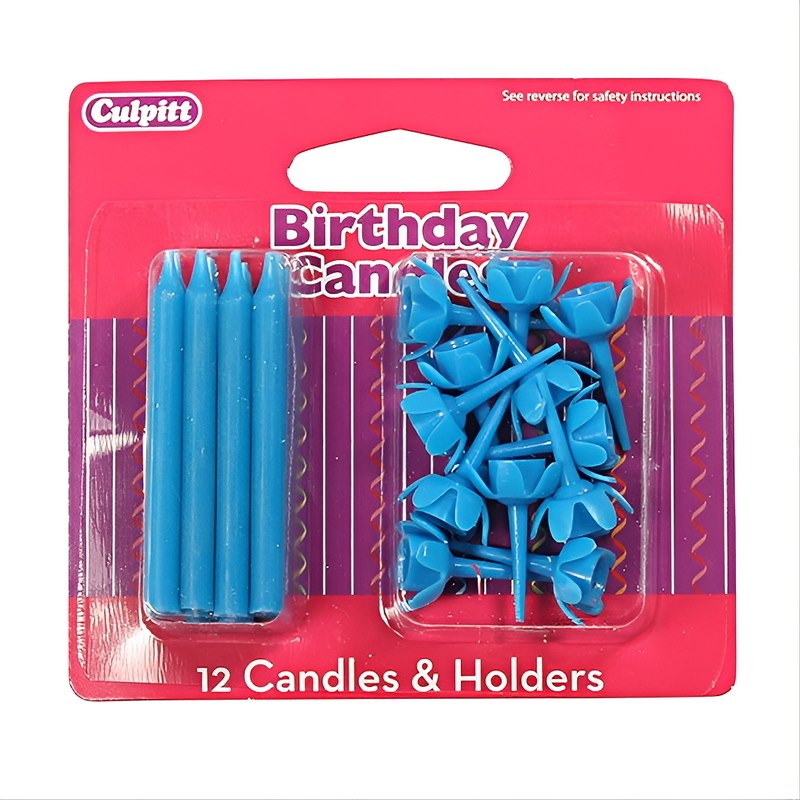 Candle-& Holders Blister Blue