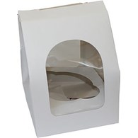 Plain White Single Cupcake Box With Window Insert 100x100x75mm (25)
