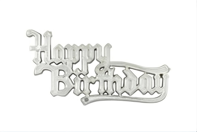 Silver Plastic Happy Birthday (50 pcs)